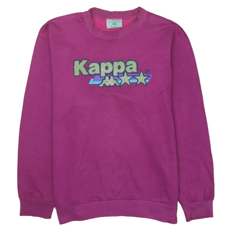 Kappa Magenta Pink Sweatshirt Women's XLarge Embroidered Logo Stars Crewneck Pullover Top made by Kappa