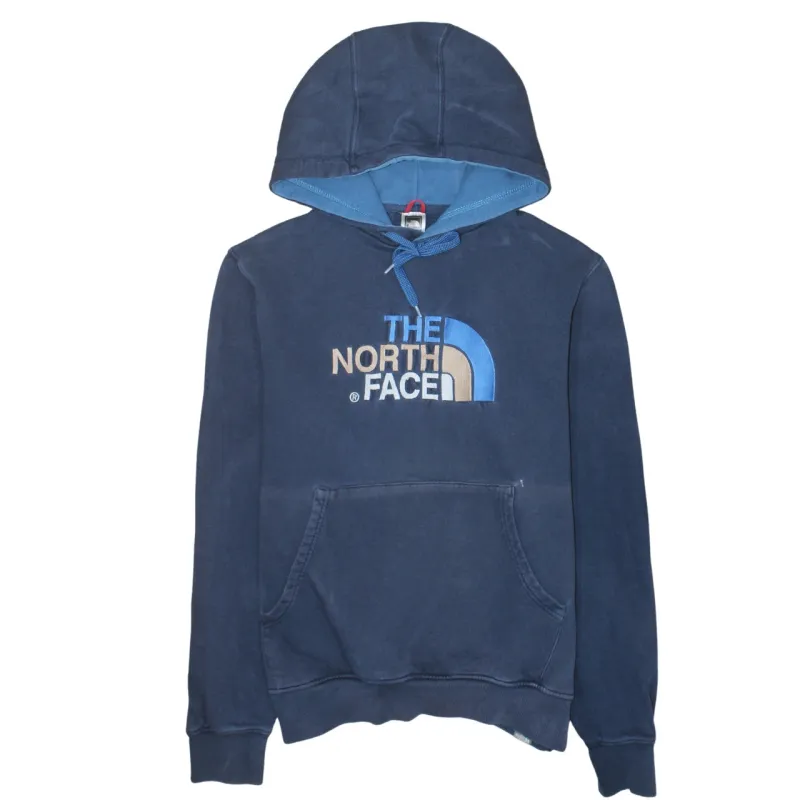 The North Face Navy Blue Hoodie Men's Medium Embroidered Logo Drawstring Hood Front Pocket Sweatshirt sold by Vintage Club