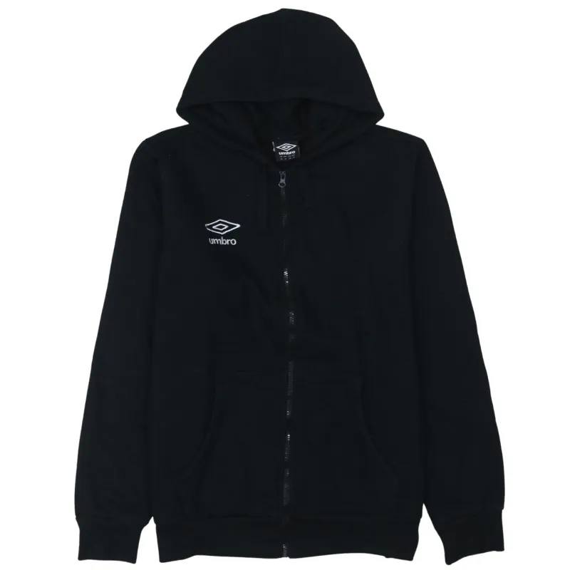 Umbro Black Full Zip Hoodie Men's XLarge Embroidered Chest Logo Split Pocket Sweatshirt sold by Vintage Club