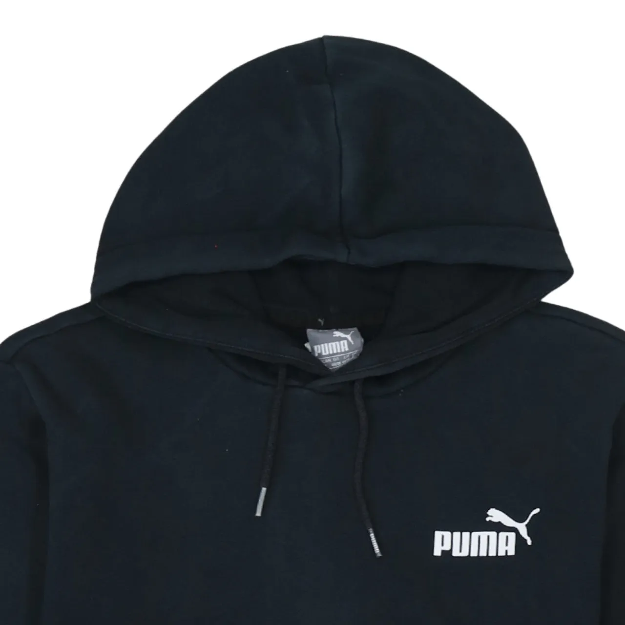 Puma Black Hoodie Men’s Small Printed Chest Logo Drawstring Hood Front Pocket Sweatshirt sold by Vintage Club product image thumbnail 3