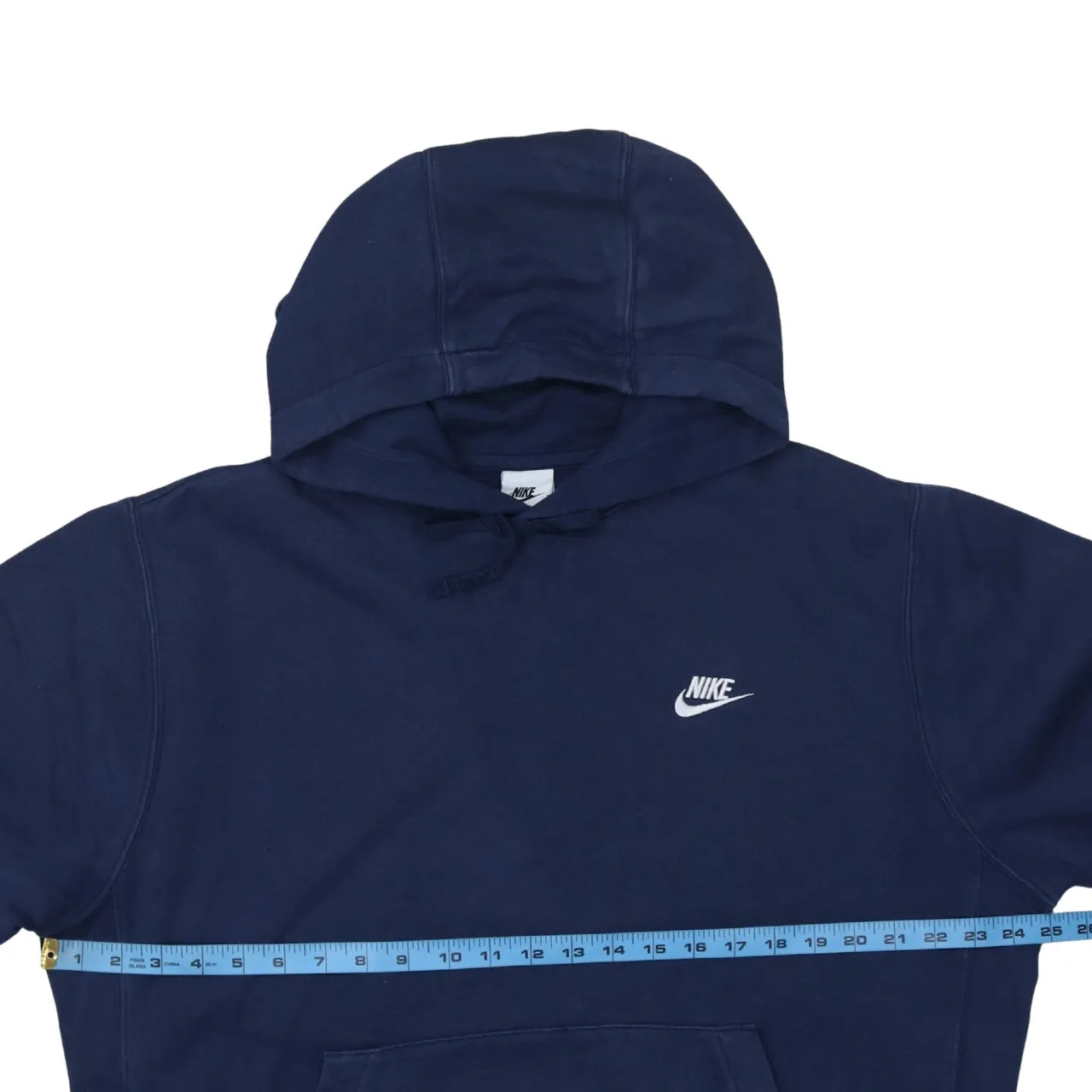 Nike Navy Blue Hoodie Men's Large Embroidered Swoosh Logo Front Pocket Pullover Sweatshirt sold by Vintage Club product image thumbnail 5