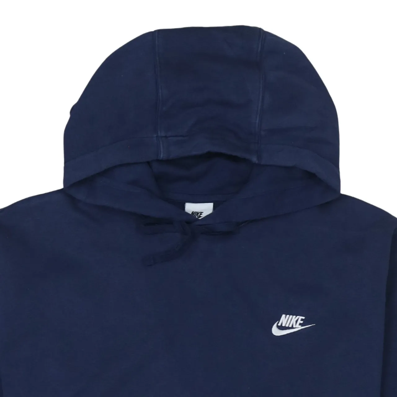 Nike Navy Blue Hoodie Men's Large Embroidered Swoosh Logo Front Pocket Pullover Sweatshirt sold by Vintage Club product image thumbnail 3