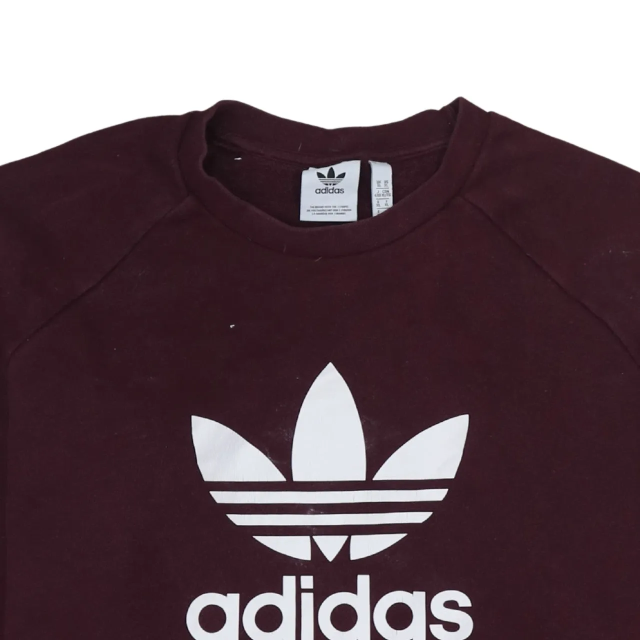 Adidas Burgundy Red Sweatshirt Men's XLarge Printed Trefoil Logo Crewneck Pullover Top sold by Vintage Club product image thumbnail 3