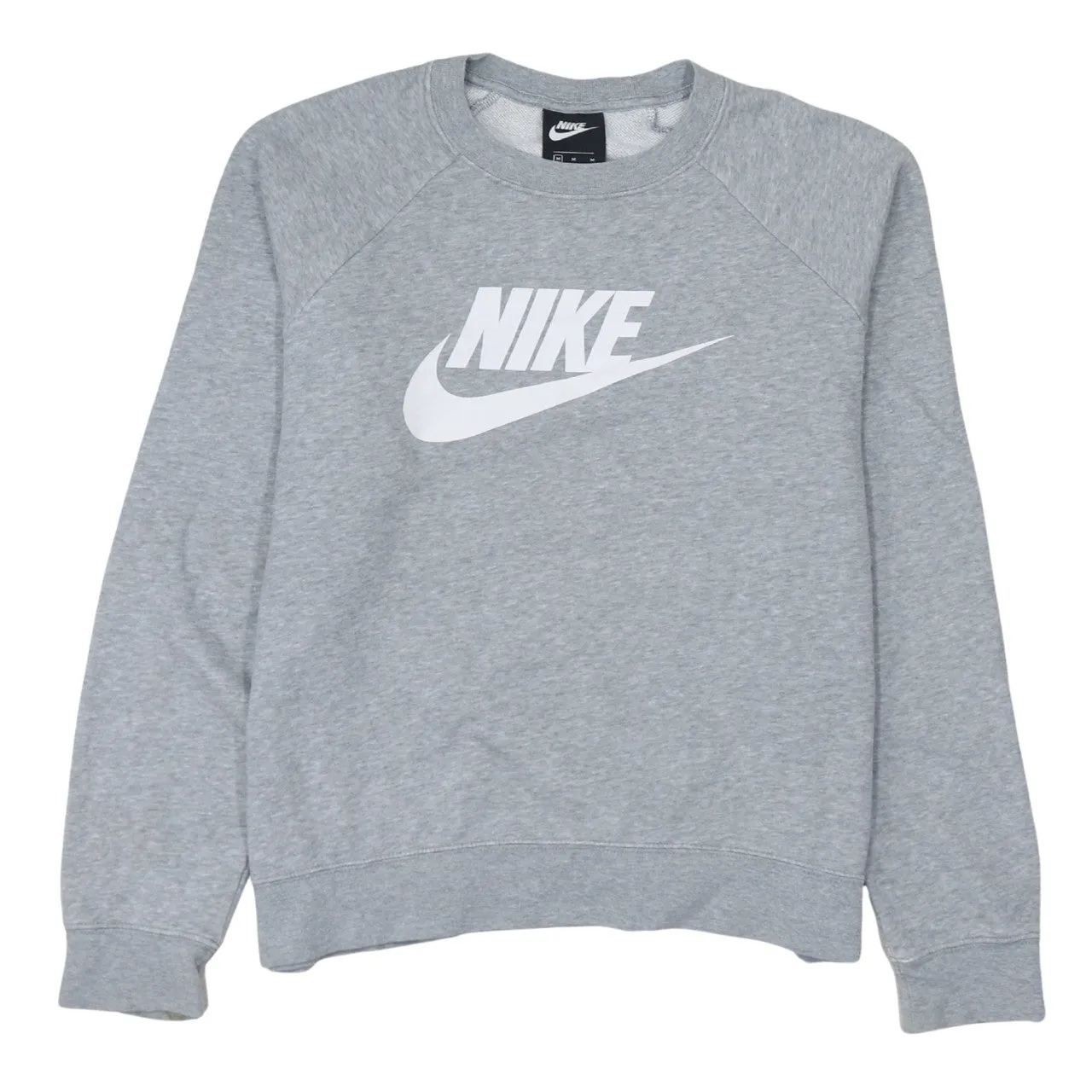 Nike Grey Sweatshirt Men's Medium Printed Logo Crewneck Raglan Sleeves Pullover Top sold by Vintage Club