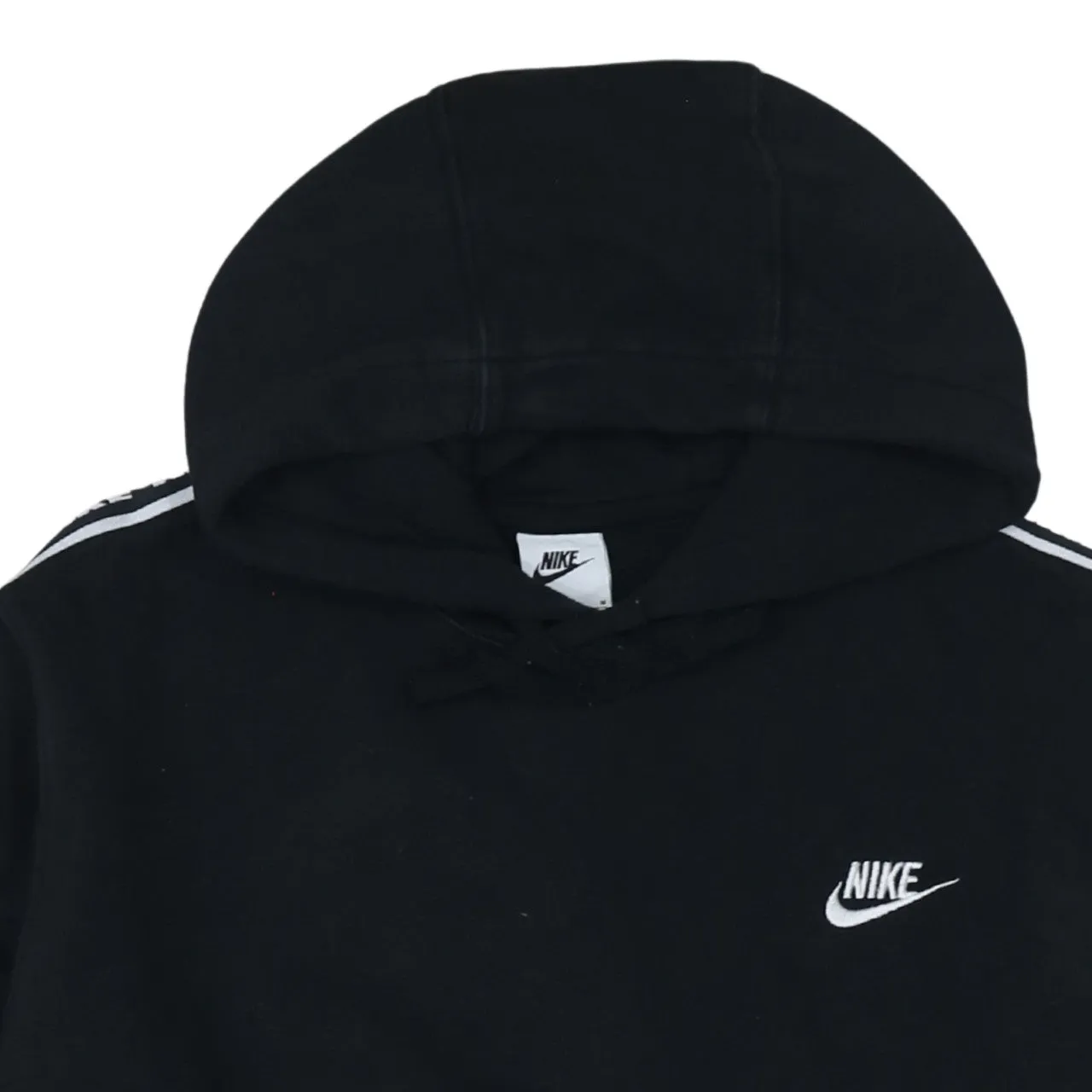 Nike Black Hoodie Men’s Medium Embroidered Swoosh Branded Sleeve Taping Pullover Sweatshirt sold by Vintage Club product image thumbnail 3