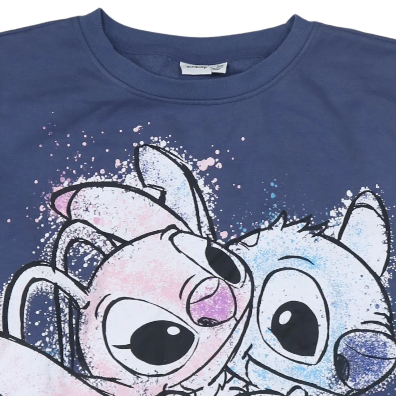 Disney Blue Sweatshirt Women's Large Printed Stitch Angel Graphic Crewneck Pullover Top sold by Vintage Club product image thumbnail 3