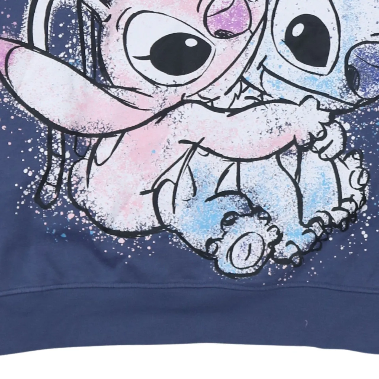 Disney Blue Sweatshirt Women's Large Printed Stitch Angel Graphic Crewneck Pullover Top sold by Vintage Club product image thumbnail 4