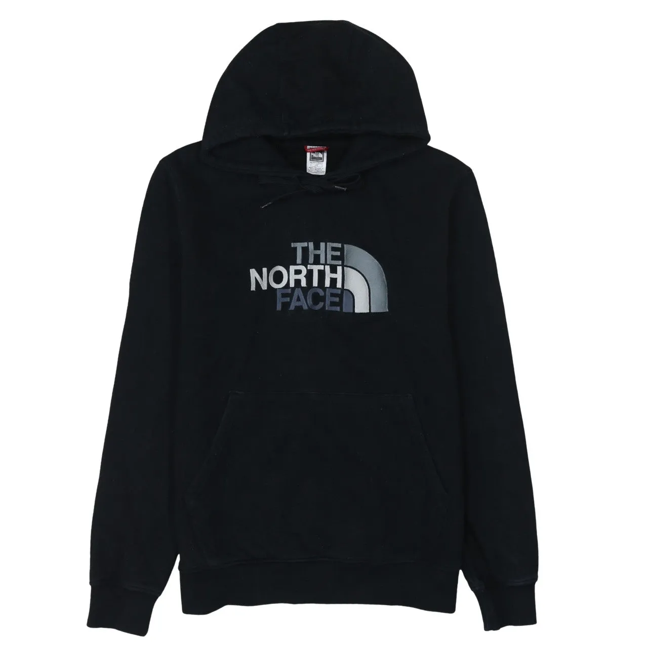 The North Face Black Hoodie Women’s Large Embroidered Chest Logo Front Pocket Pullover Sweatshirt sold by Vintage Club