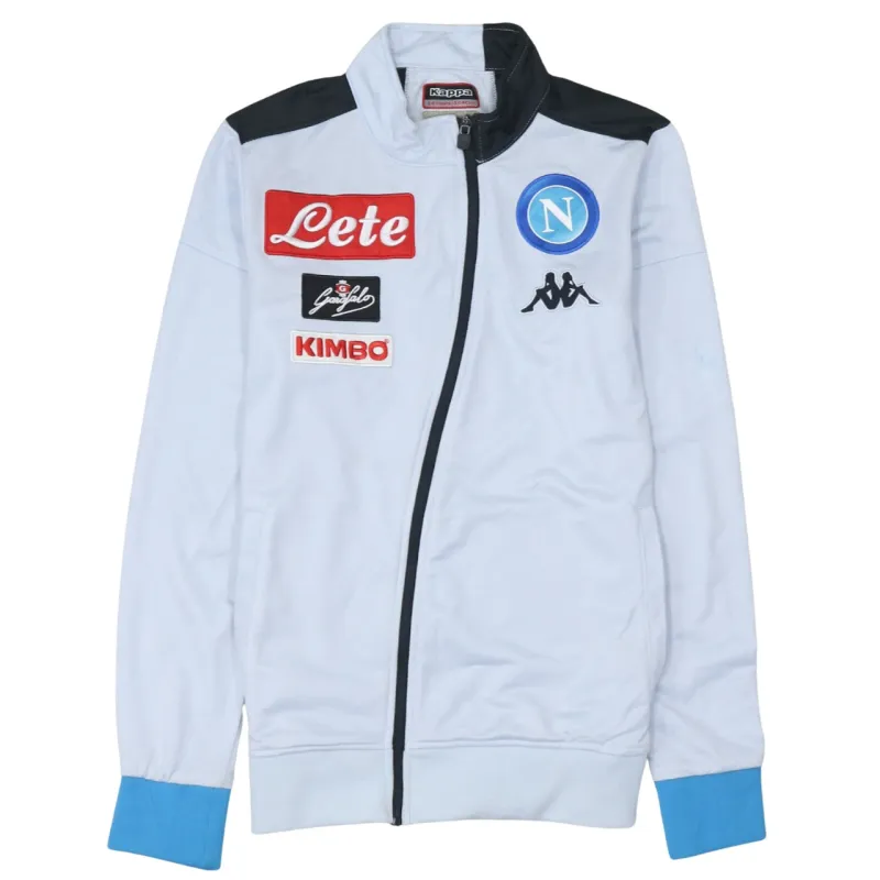 Kappa White Track Jacket Women’s XSmall SSC Napoli Sponsors Zip Printed Logos Top sold by Vintage Club