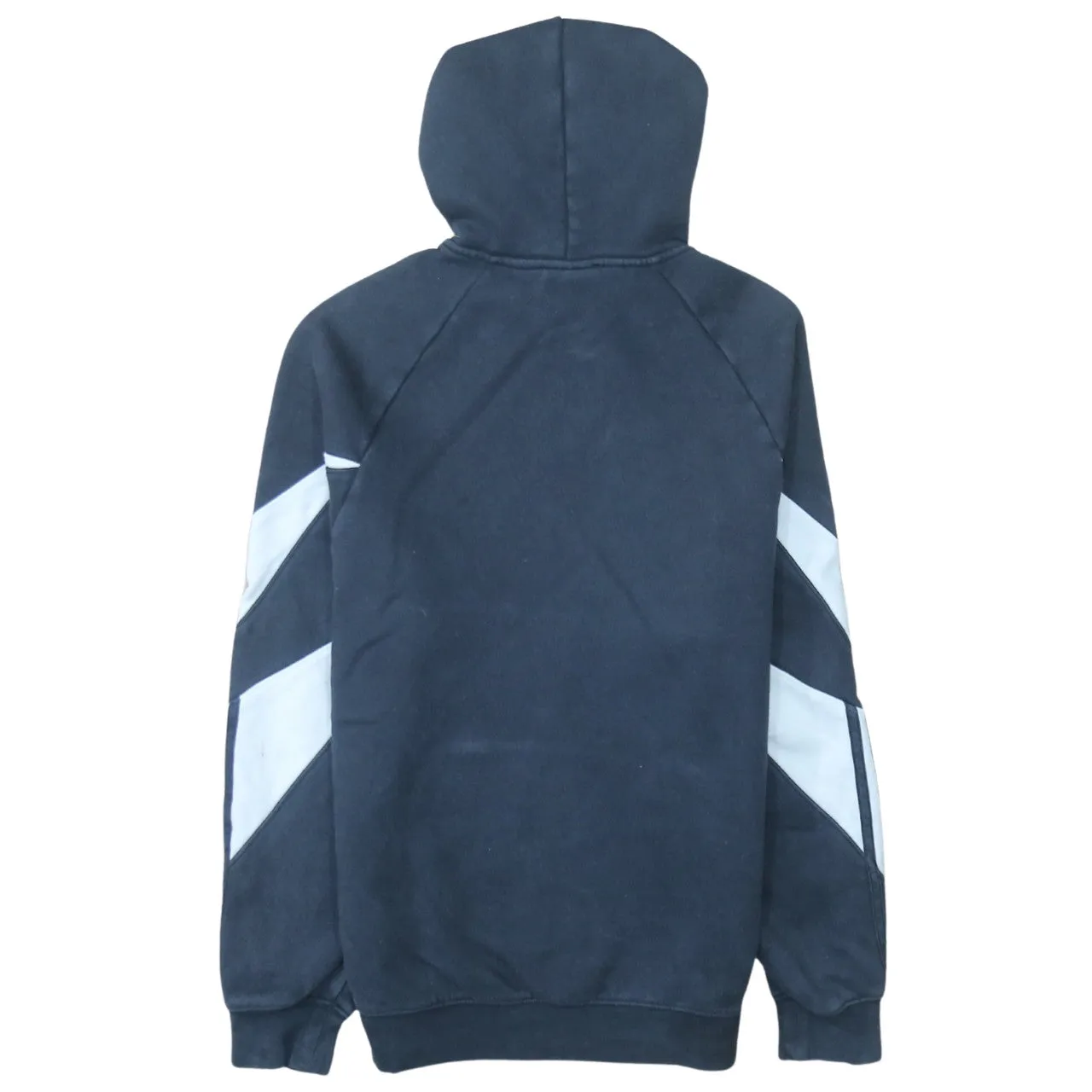 Adidas Black Hoodie Men's Small Trefoil Embroidered Logo Chevron Sleeve Panels Pullover Sweatshirt sold by Vintage Club product image thumbnail 2