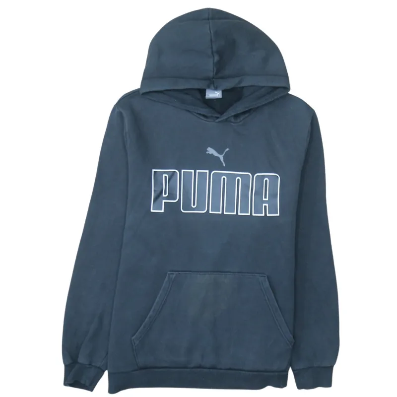Puma Black Hoodie Men’s XLarge Printed Logo Front Pouch Pocket Pullover Sweatshirt sold by Vintage Club