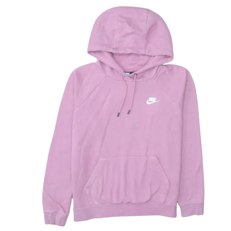 Nike Pink Hoodie Men's Small Printed Swoosh Logo Drawstring Hood Front Pocket Sweatshirt sold by Vintage Club