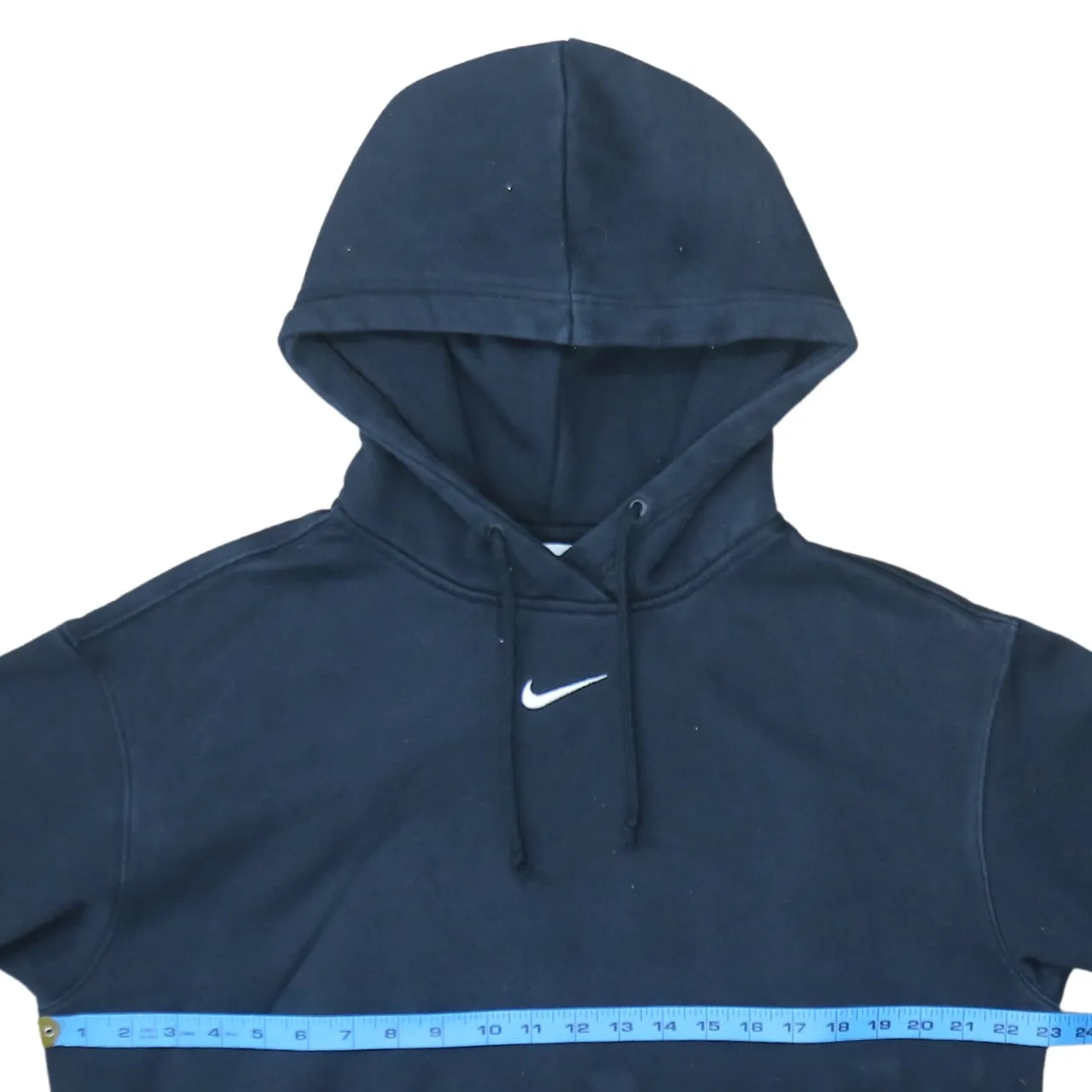 Nike Black Hoodie Men’s Small Printed Swoosh Logo Drawstring Hood Pullover Sweatshirt sold by Vintage Club product image thumbnail 5