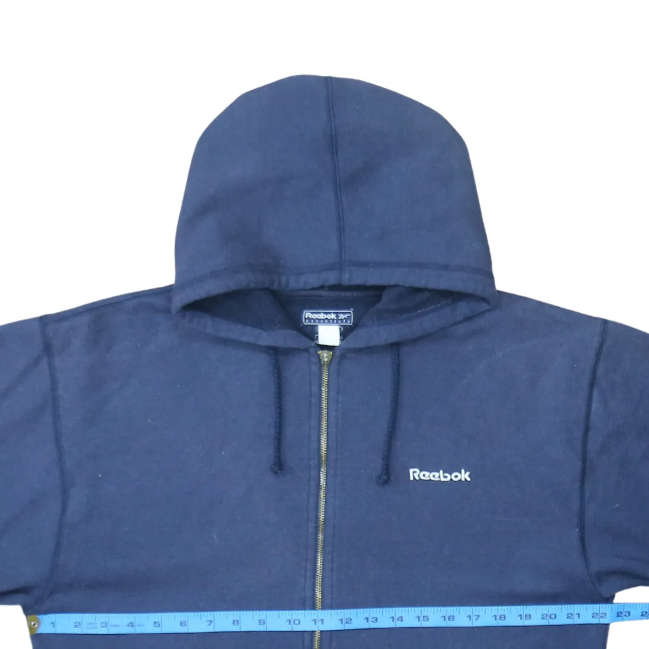 Reebok Navy Blue Full Zip Hoodie Women’s Medium Embroidered Logo Pockets Sweatshirt sold by Vintage Club product image thumbnail 5
