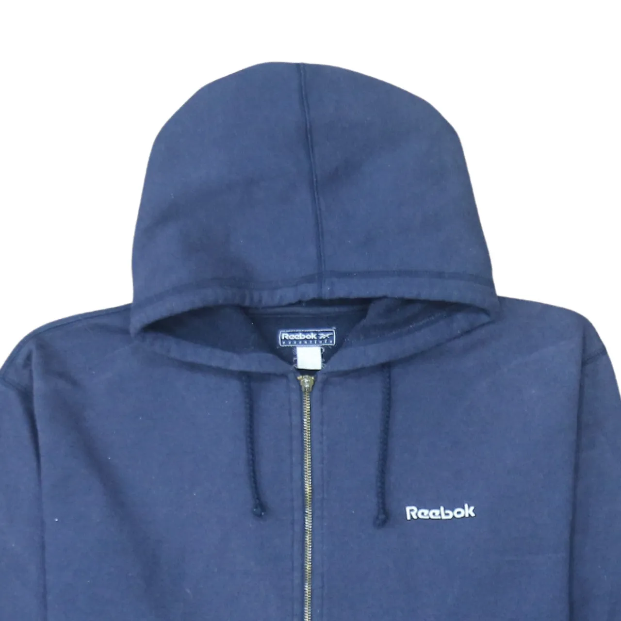 Reebok Navy Blue Full Zip Hoodie Women’s Medium Embroidered Logo Pockets Sweatshirt sold by Vintage Club product image thumbnail 3
