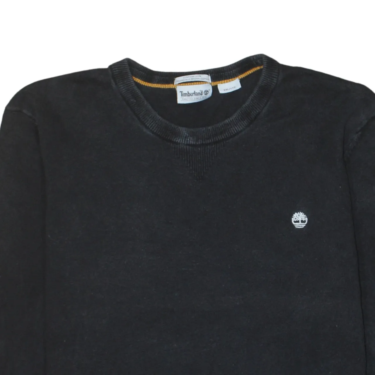 Timberland Black Sweatshirt Men's XXLarge Embroidered Chest Logo Ribbed Crewneck Pullover Jumper sold by Vintage Club product image thumbnail 3