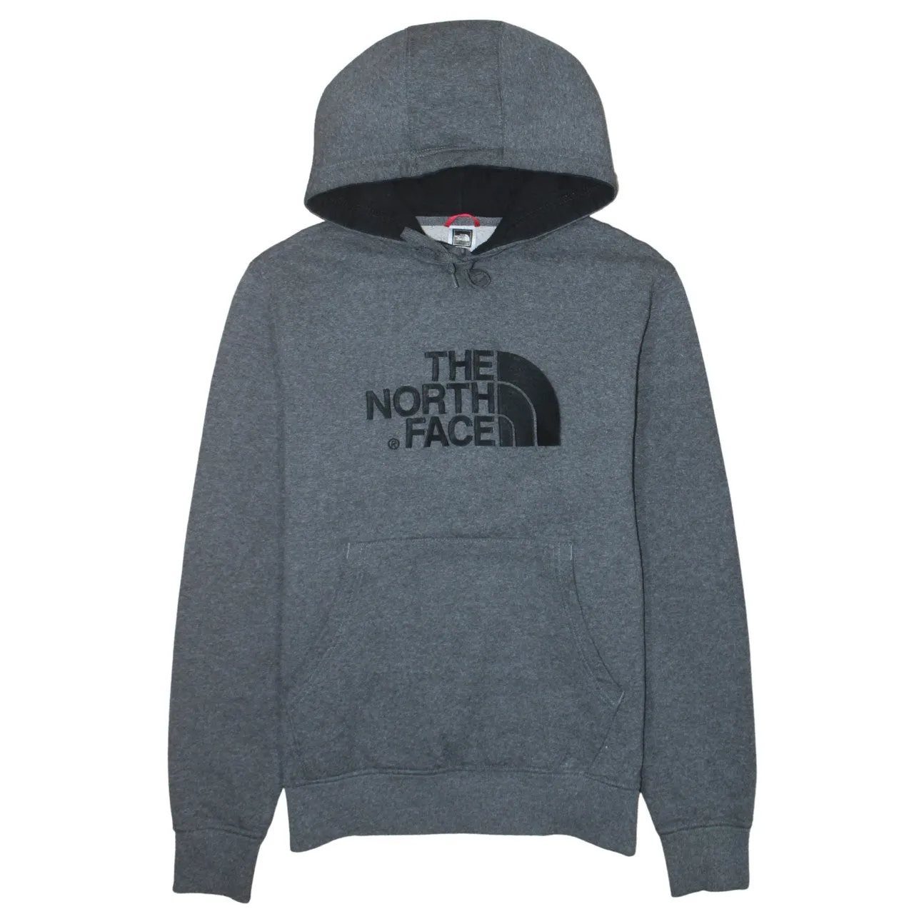 The North Face Dark Grey Hoodie Men's Medium Embroidered Front Logo Fleece Pullover Sweatshirt sold by Vintage Club