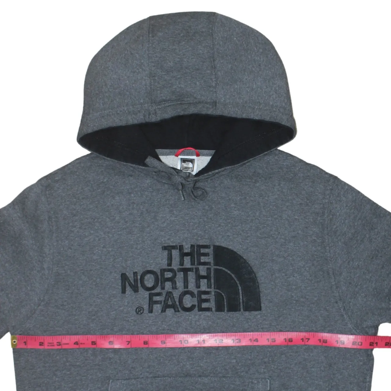 The North Face Dark Grey Hoodie Men's Medium Embroidered Front Logo Fleece Pullover Sweatshirt sold by Vintage Club product image thumbnail 5