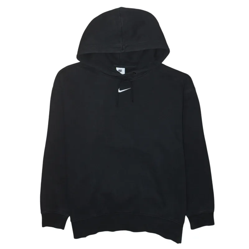 Nike Black Pullover Hoodie Men’s Medium Embroidered Swoosh Logo Fleece Sweatshirt sold by Vintage Club