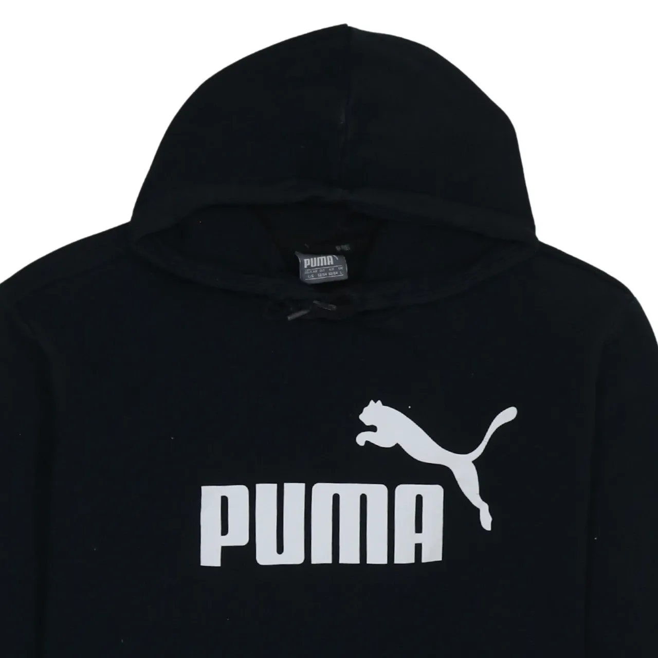 Puma Black Hoodie Men's Large Printed Logo Front Pouch Fleece Pullover Sweatshirt sold by Vintage Club product image thumbnail 3