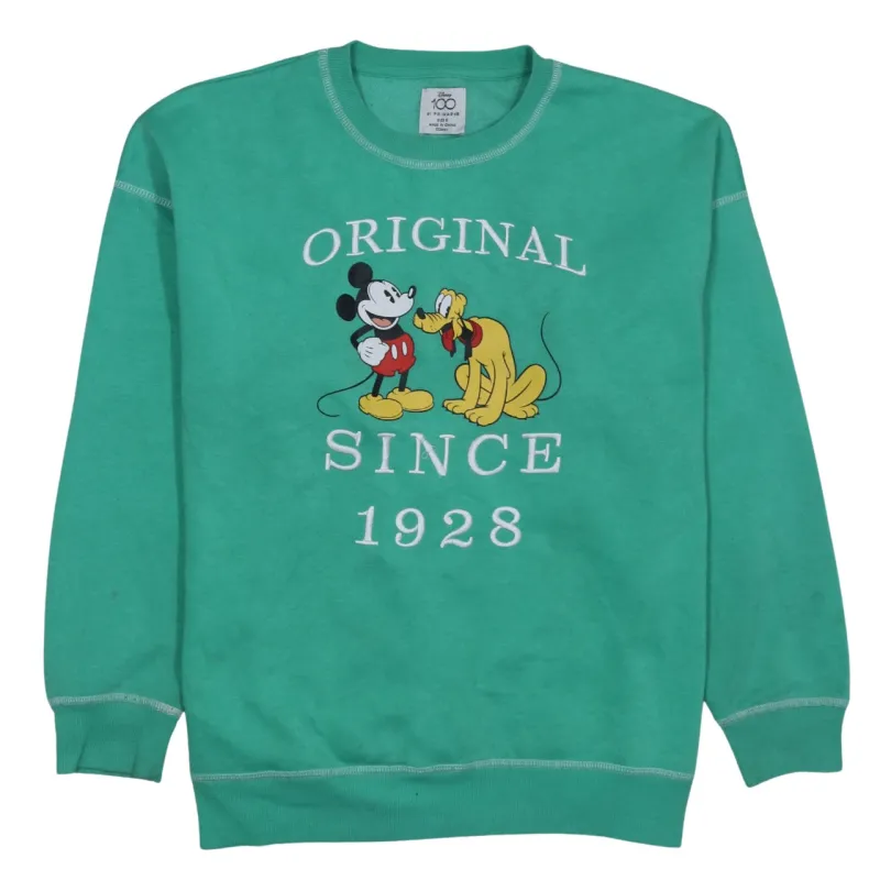 Disney Green Sweatshirt Women's Small Mickey Pluto Printed Graphic Crewneck Pullover Top sold by Vintage Club