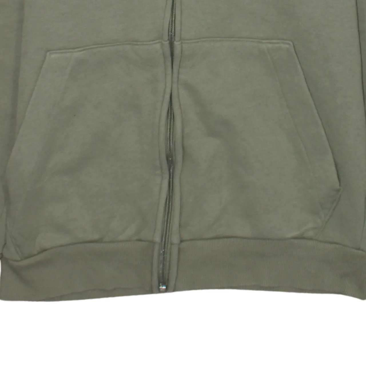 Adidas Khaki Green Hoodie Women’s Small Full Zip Three Stripe Sleeves Printed Logo Sweatshirt sold by Vintage Club product image thumbnail 4