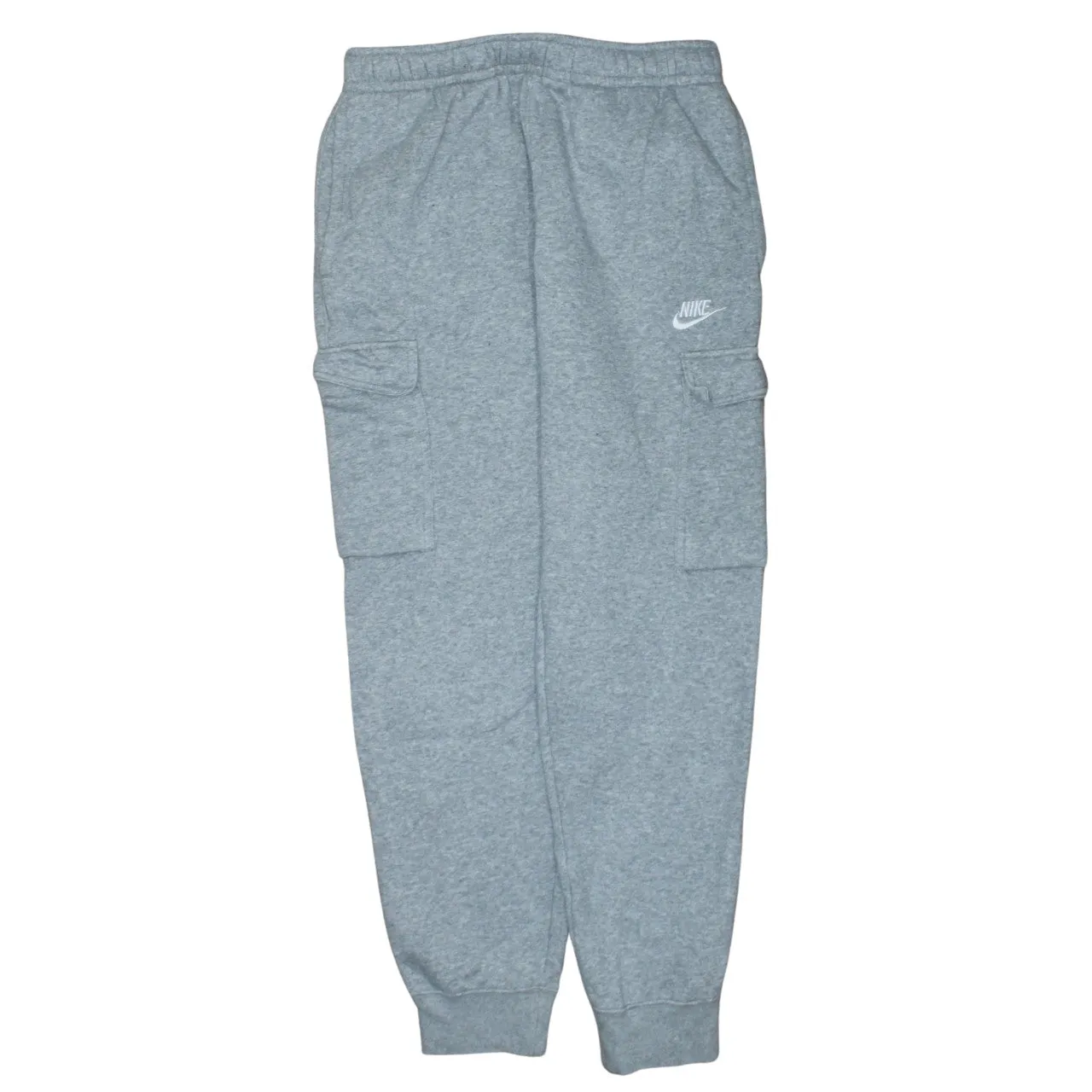 Nike Grey Joggers Sweatpants Men's Small Cargo Pockets Embroidered Swoosh Cuffed Bottoms sold by Vintage Club