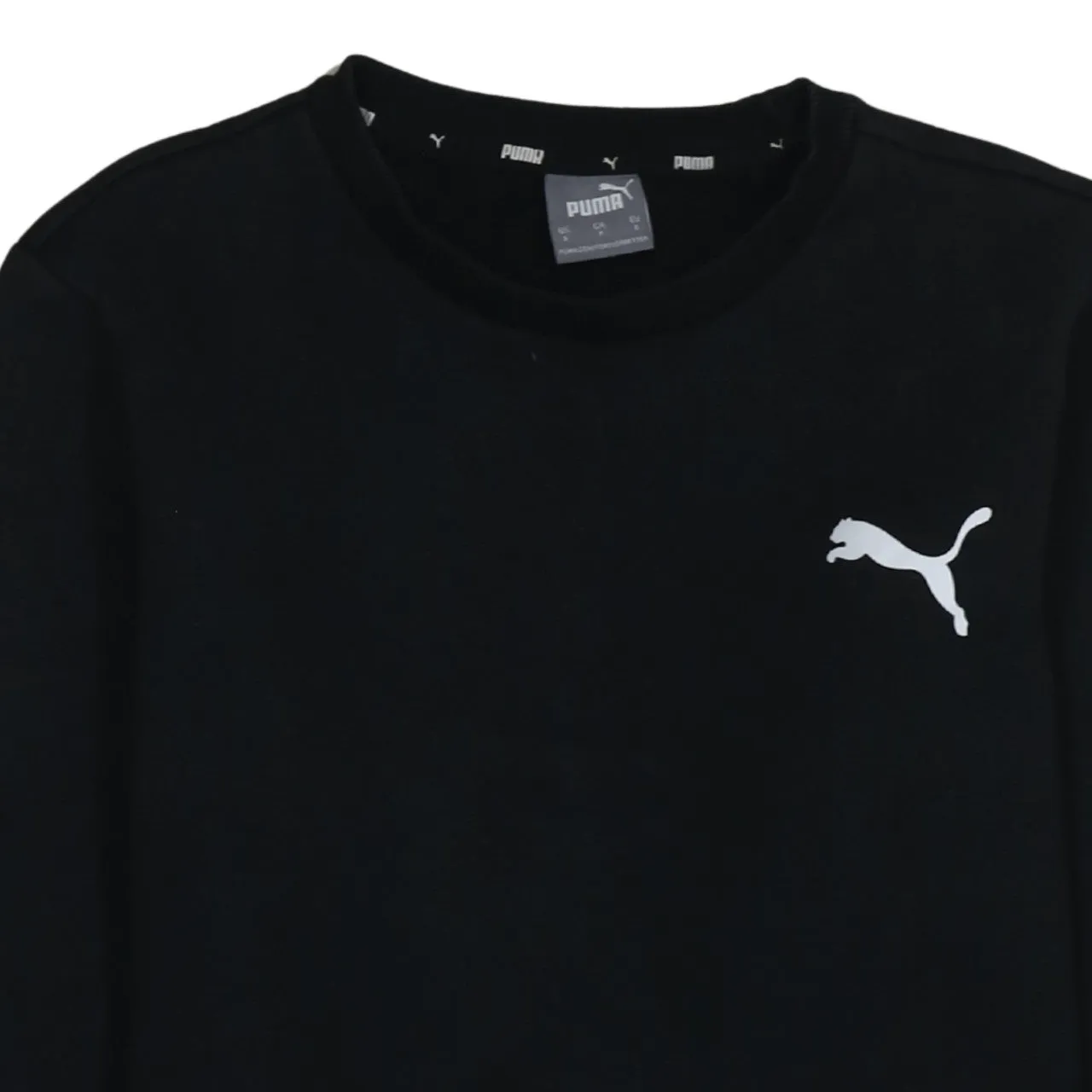 Puma Black Sweatshirt Men’s Small Printed Cat Logo Crewneck Pullover Fleece Top sold by Vintage Club product image thumbnail 3