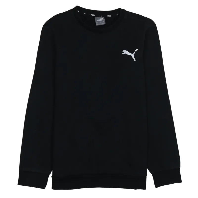 Puma Black Sweatshirt Men’s Small Printed Cat Logo Crewneck Pullover Fleece Top made by Puma