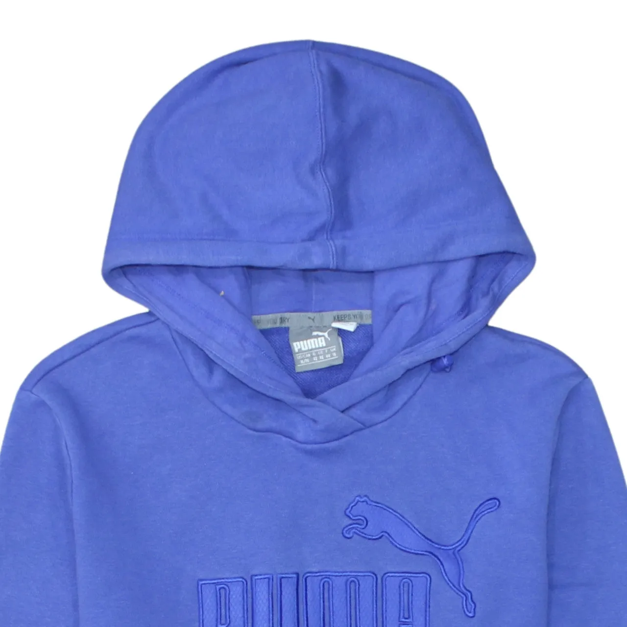 Puma Blue Hoodie Women’s XLarge Embroidered Chest Logo Front Pocket Pullover Sweatshirt sold by Vintage Club product image thumbnail 3