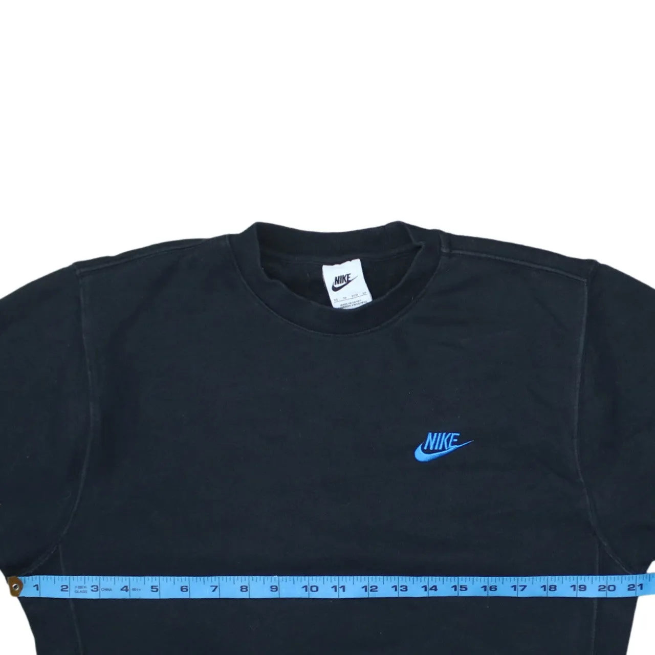 Nike Black Sweatshirt Men’s XSmall Embroidered Blue Swoosh Logo Crewneck Pullover Fleece Top sold by Vintage Club product image thumbnail 5