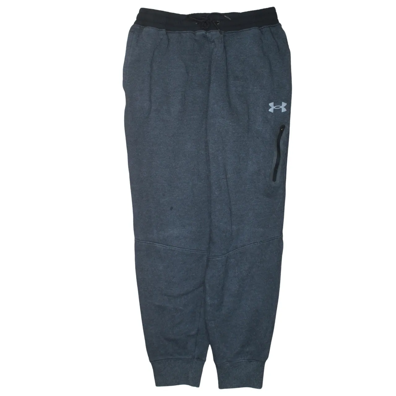 Under Armour Dark Grey Joggers Men’s Large Embroidered Logo Zip Pocket Fleece Sweatpants sold by Vintage Club