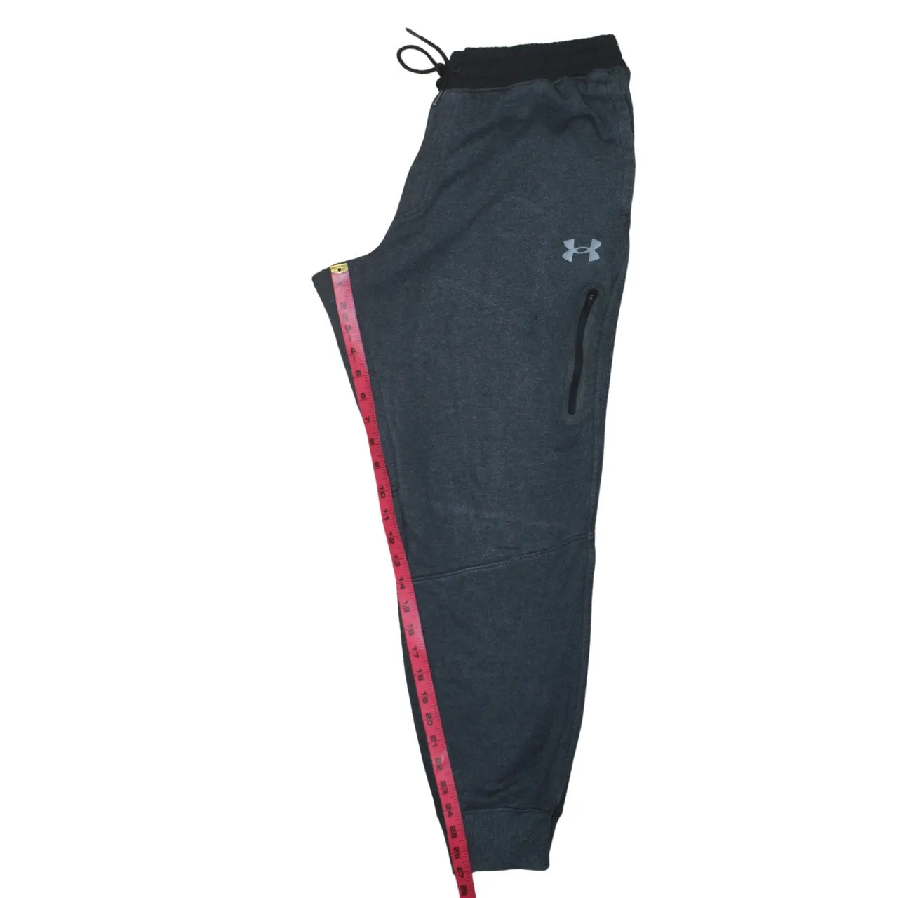 Under Armour Dark Grey Joggers Men’s Large Embroidered Logo Zip Pocket Fleece Sweatpants sold by Vintage Club product image thumbnail 5
