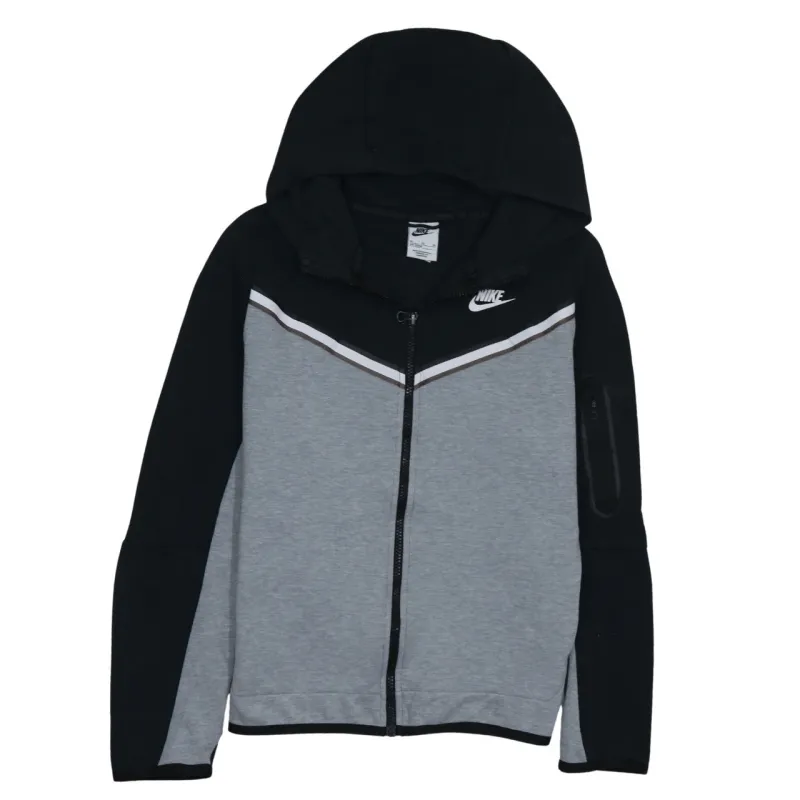 Nike Black Grey Hoodie Women’s XLarge Full Zip Panelled Embroidered Logo Casual Top sold by Vintage Club