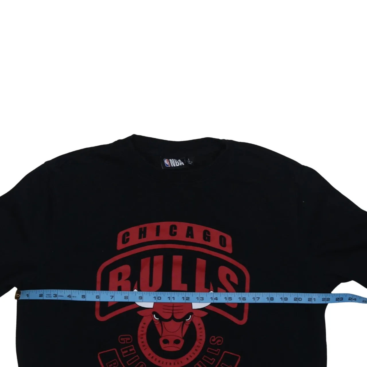 NBA Black Sweatshirt Women’s Large Chicago Bulls Printed Logo Fleece Pullover Jumper sold by Vintage Club product image thumbnail 5