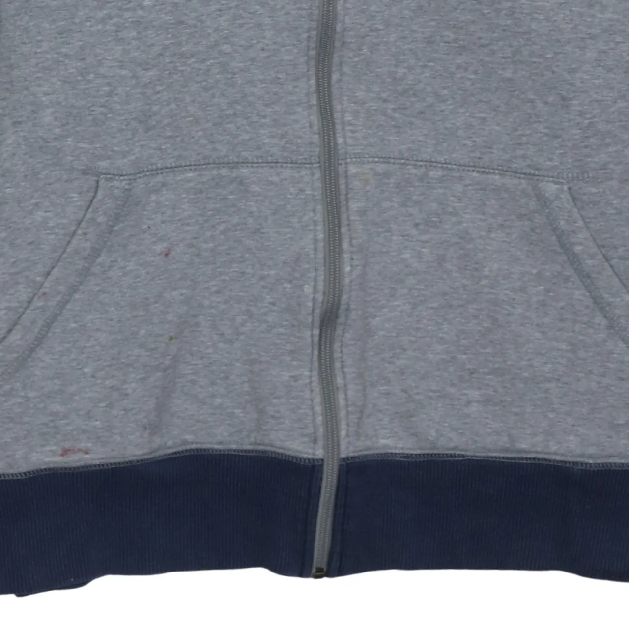 Nike Grey Full Zip Hoodie Men’s XLarge Embroidered Swoosh Navy Trim Drawstring Sweatshirt sold by Vintage Club product image thumbnail 4