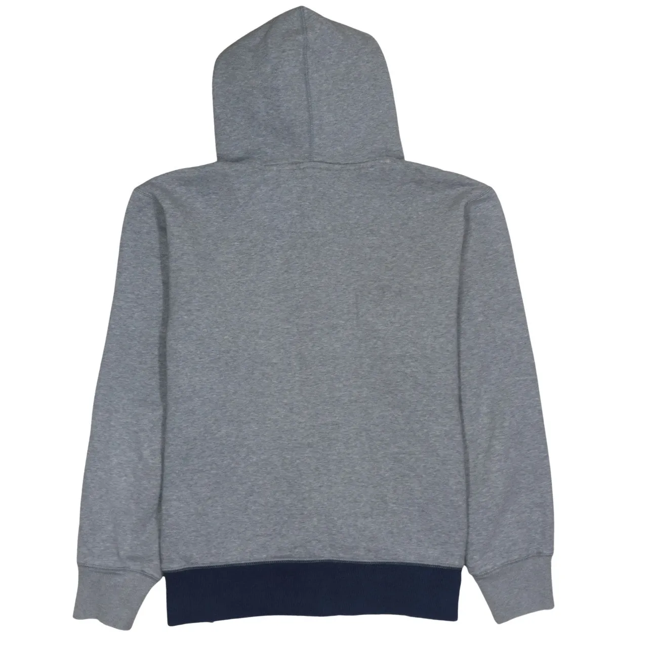 Nike Grey Full Zip Hoodie Men’s XLarge Embroidered Swoosh Navy Trim Drawstring Sweatshirt sold by Vintage Club product image thumbnail 2