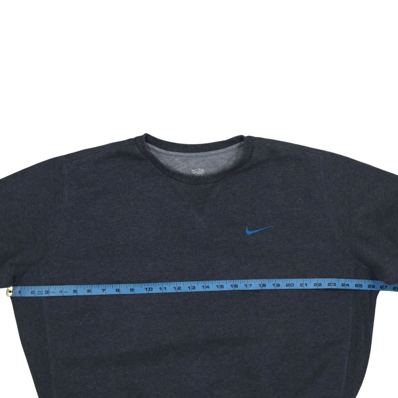 Nike Dark Charcoal Sweatshirt Men's XLarge Embroidered Blue Swoosh Crewneck Pullover Fleece Top sold by Vintage Club product image thumbnail 5