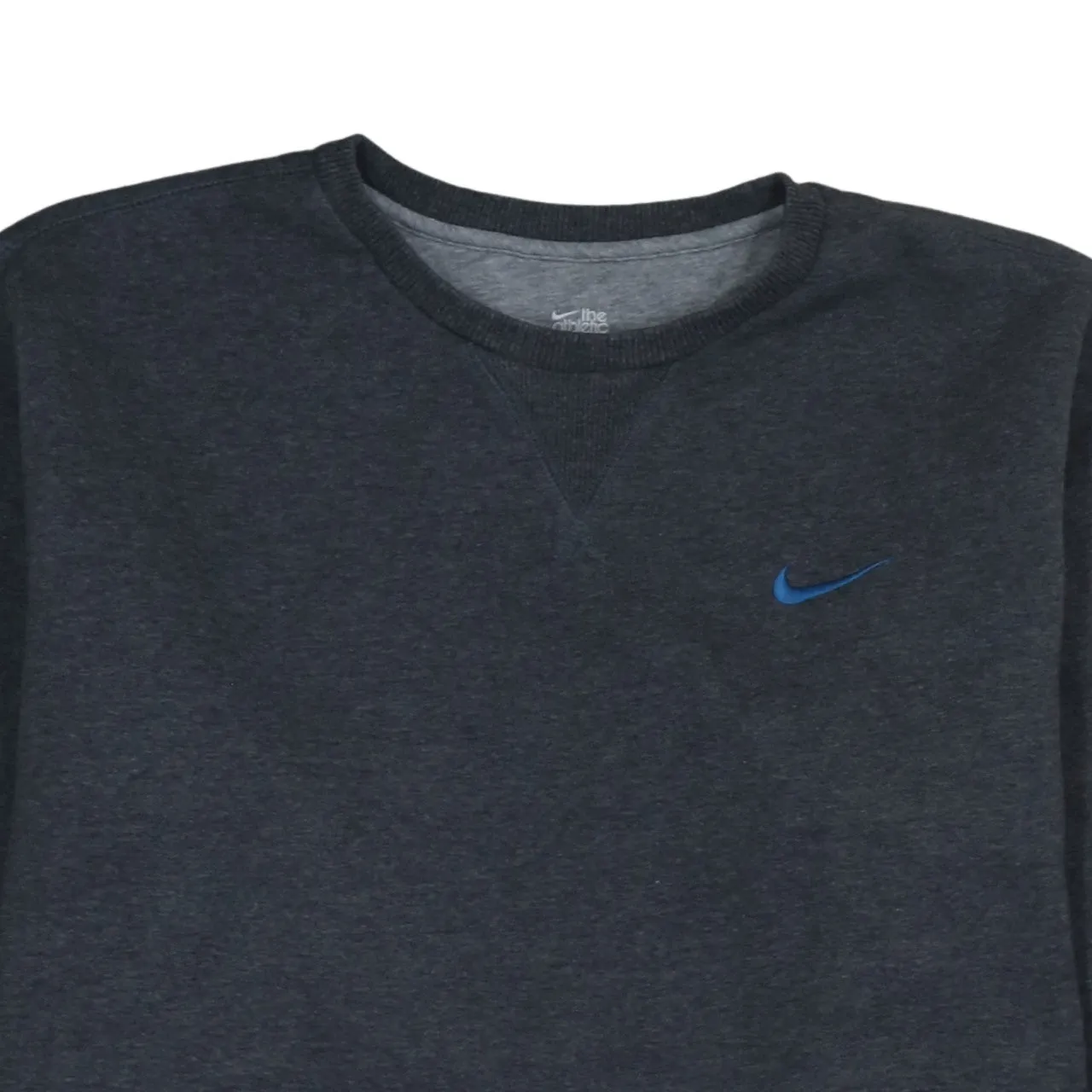 Nike Dark Charcoal Sweatshirt Men's XLarge Embroidered Blue Swoosh Crewneck Pullover Fleece Top sold by Vintage Club product image thumbnail 3
