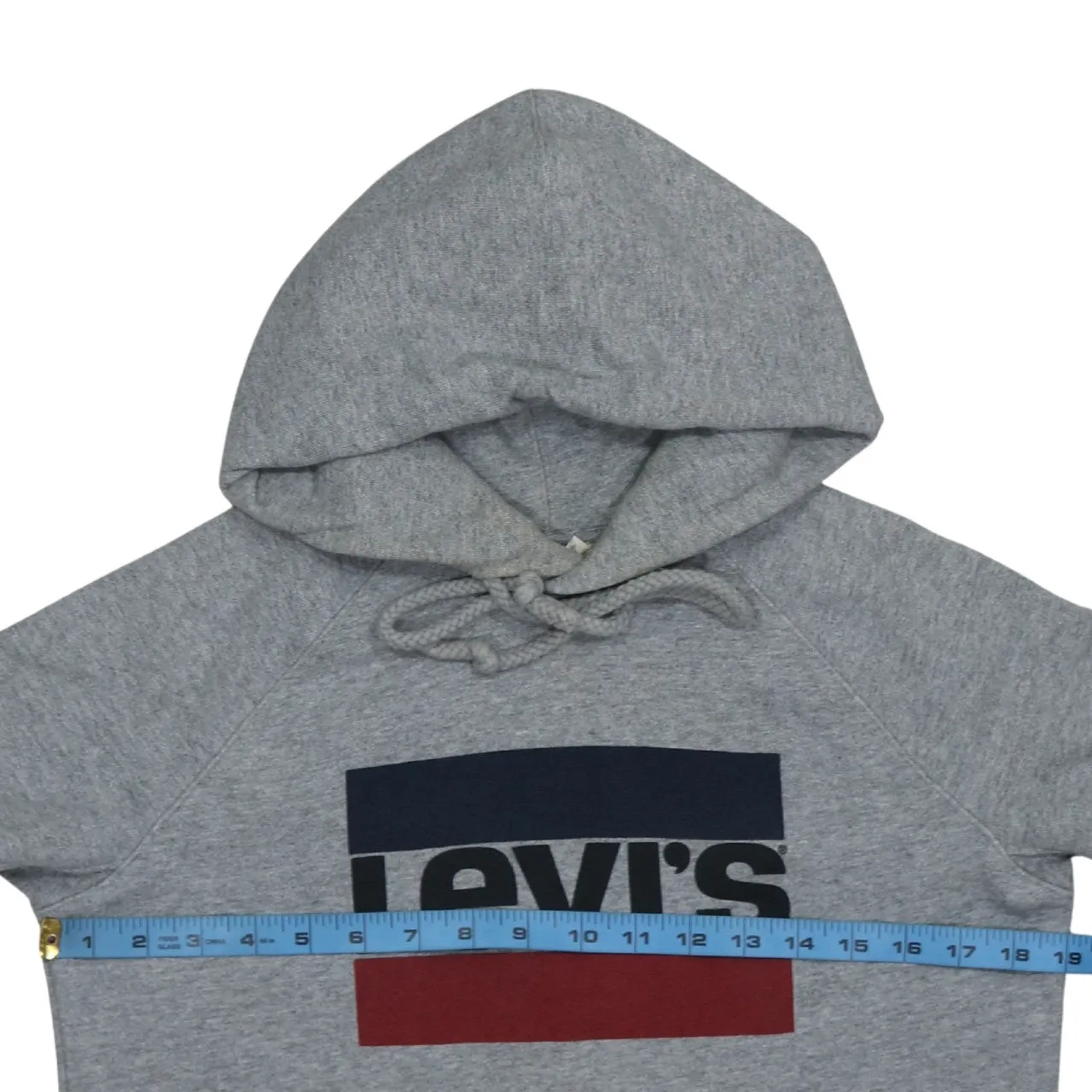 Levi's Grey Hoodie Men's XSmall Printed Logo Drawstring Hood Front Pocket Sweatshirt sold by Vintage Club product image thumbnail 5