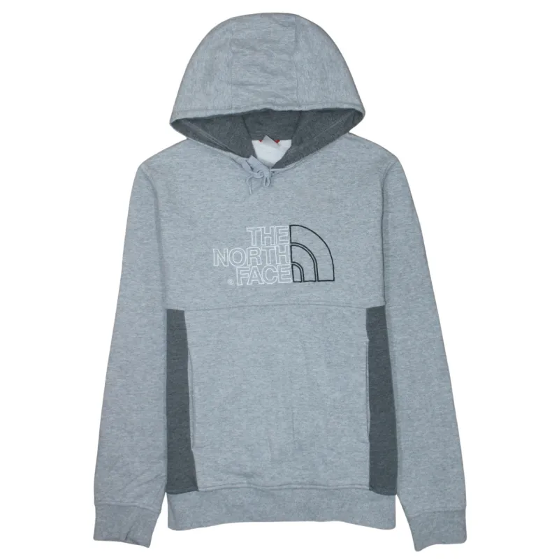The North Face Grey Pullover Hoodie Women’s Large Embroidered Front Logo Panel Pocket Sweatshirt made by The North Face