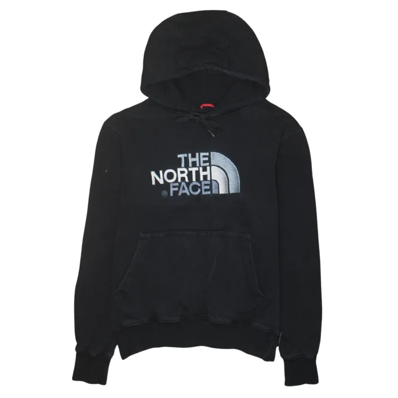 The North Face Black Hoodie Men's Small Embroidered Front Logo Drawstring Pullover Sweatshirt sold by Vintage Club