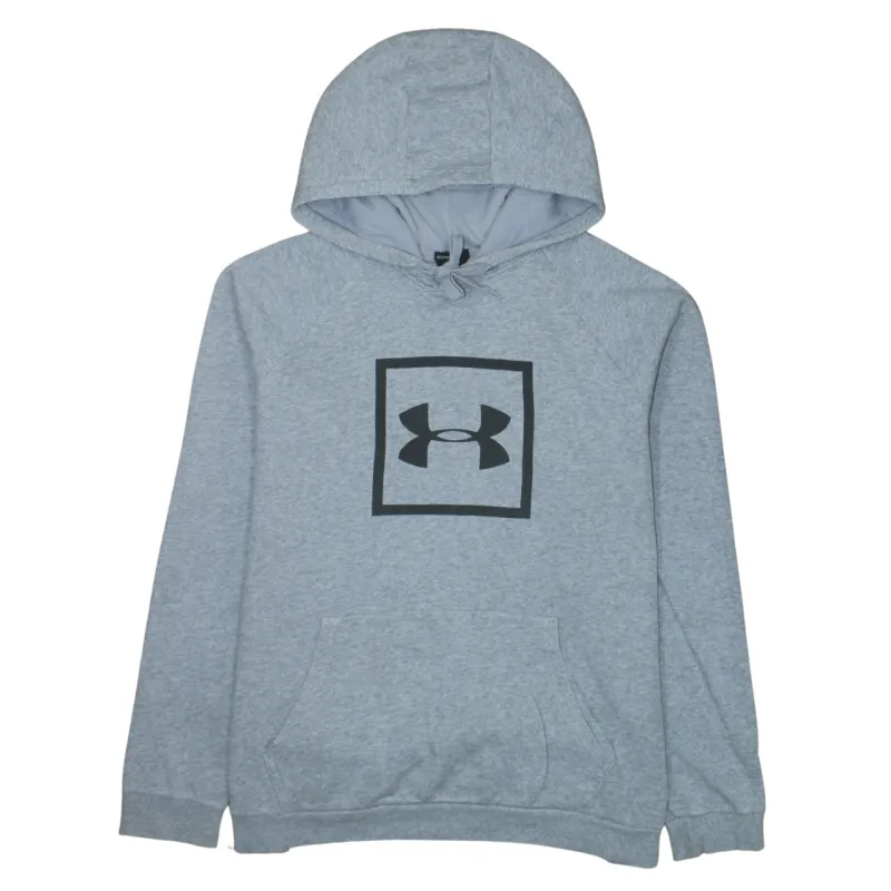 Under Armour Light Grey Hoodie Women’s XLarge Printed Box Logo Front Pocket Pullover Sweatshirt made by Under Armour