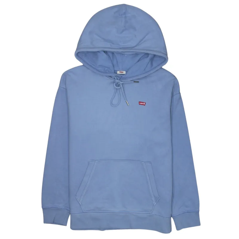 Levi's Light Blue Hoodie Men's Medium Small Red Tab Logo Drawstring Pullover Sweatshirt sold by Vintage Club