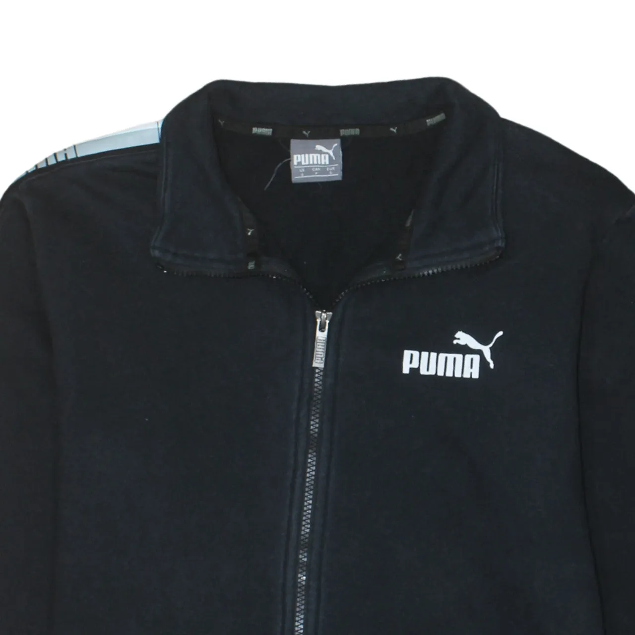 Puma Black Full Zip Sweatshirt Men’s Small Embroidered Chest Logo Tape Sleeve Track Top sold by Vintage Club product image thumbnail 3