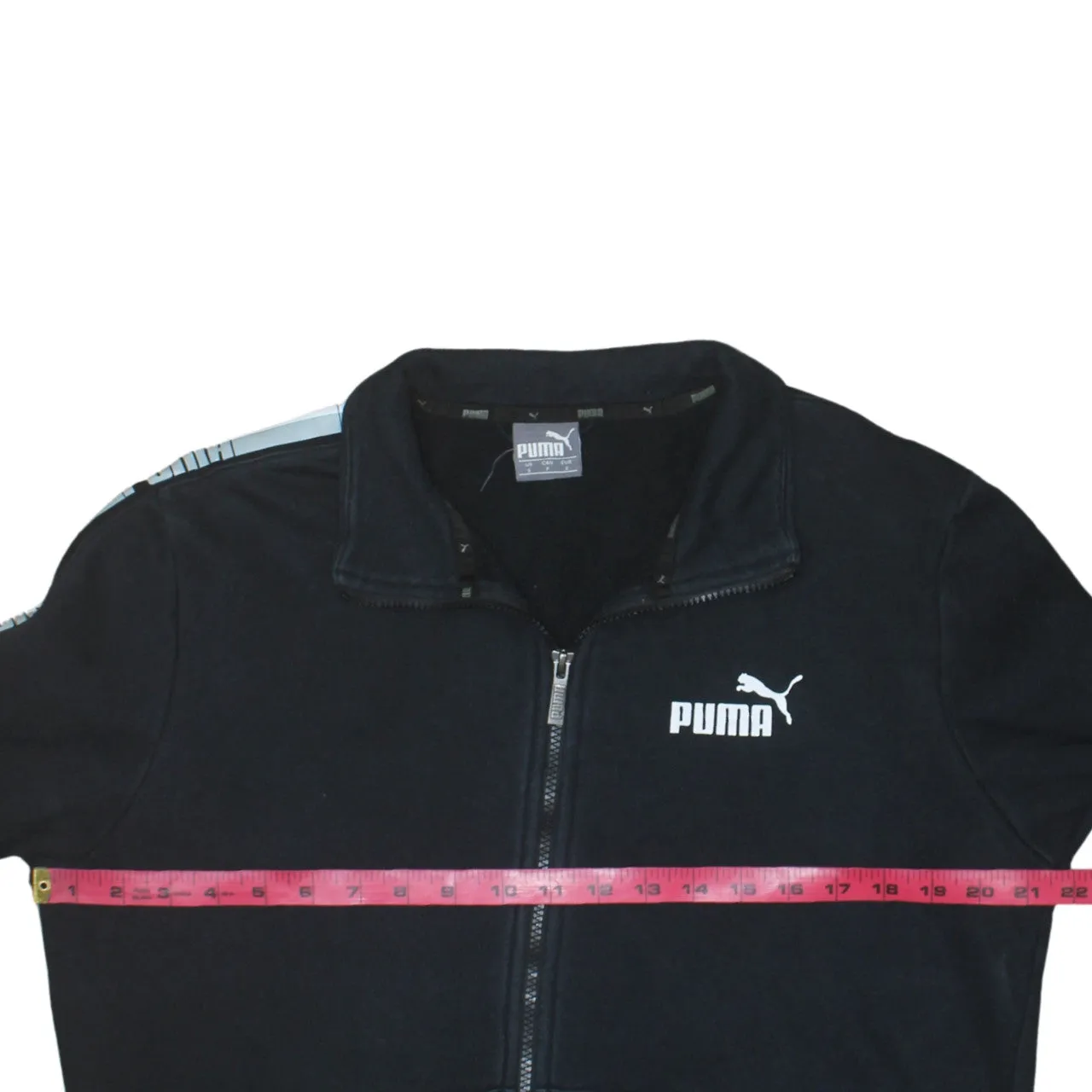 Puma Black Full Zip Sweatshirt Men’s Small Embroidered Chest Logo Tape Sleeve Track Top sold by Vintage Club product image thumbnail 5