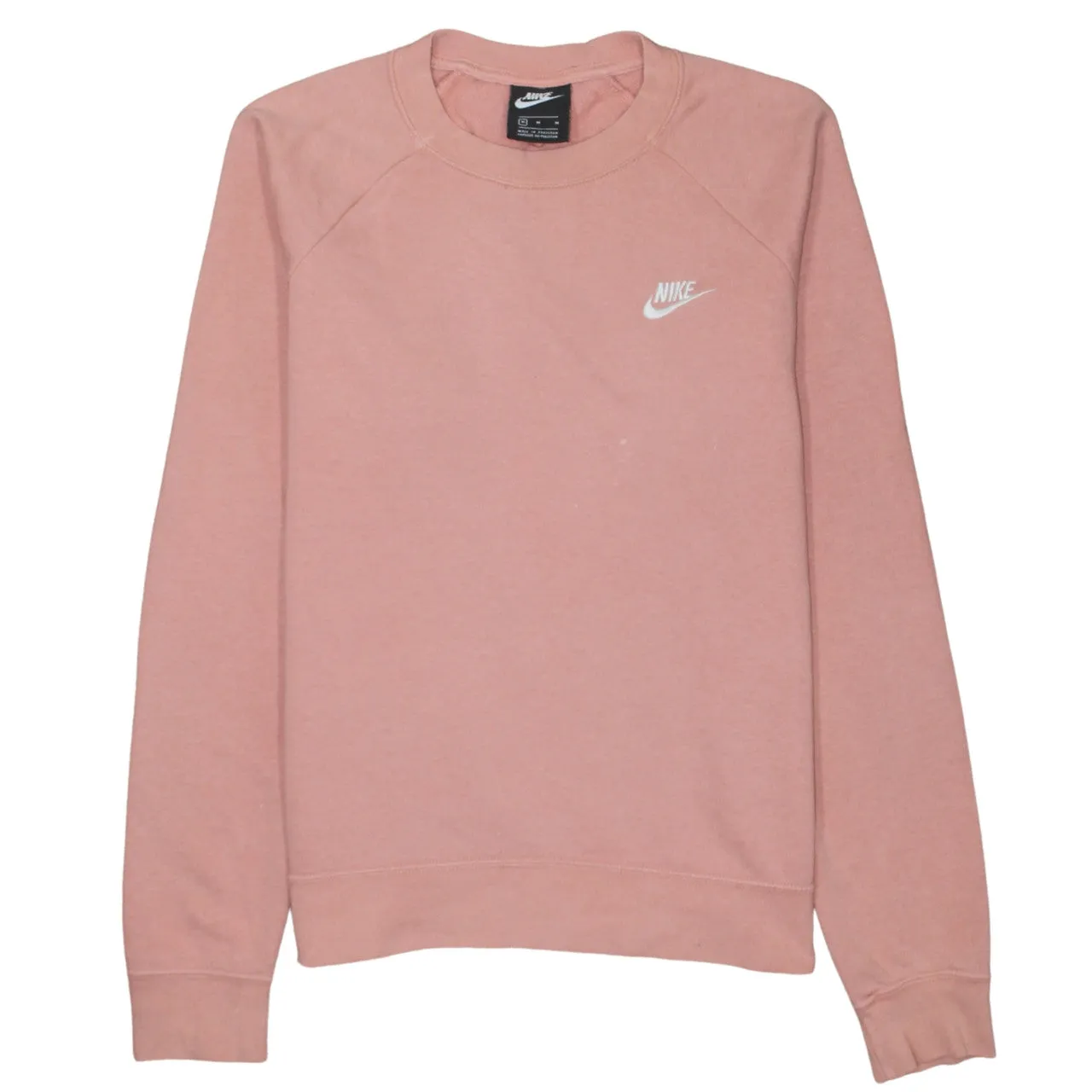 Nike Pink Crewneck Sweatshirt Men's Medium Printed Swoosh Logo Raglan Sleeves Pullover sold by Vintage Club