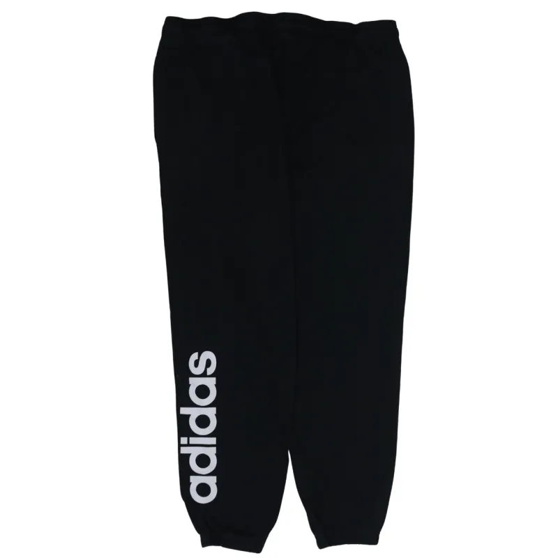 Adidas Black Joggers Men’s XLarge Printed Logo Elasticated Cuffs Drawstring Sweatpants sold by Vintage Club