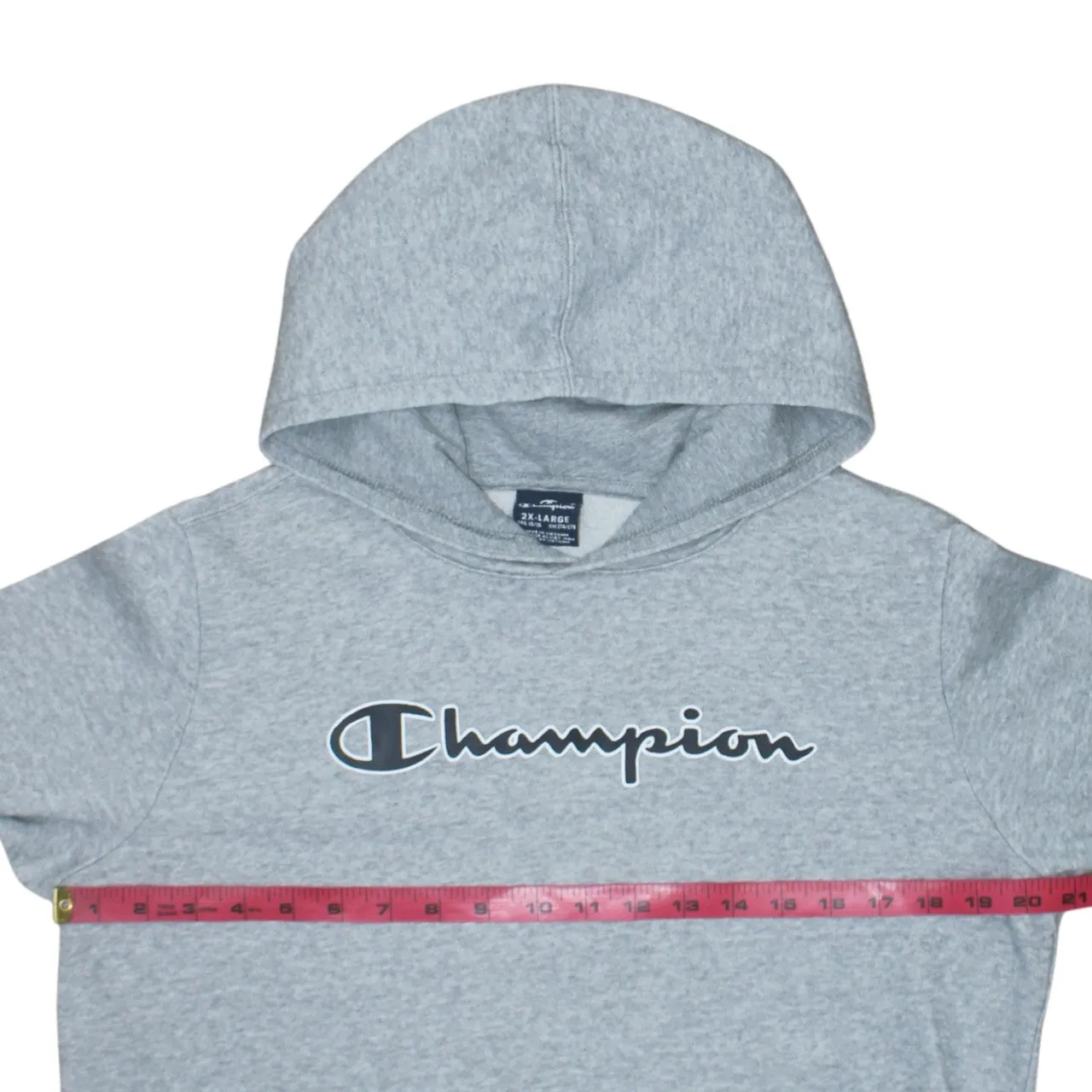 Champion Grey Hoodie Women’s XXLarge Printed Script Logo Front Pouch Fleece Pullover Sweatshirt sold by Vintage Club product image thumbnail 5