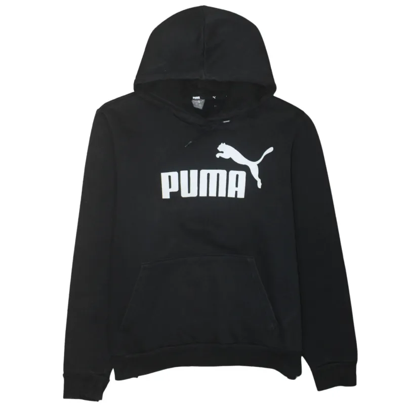 Puma Black Hoodie Men’s XXLarge Printed Logo Front Pocket Fleece Pullover Sweatshirt sold by Vintage Club